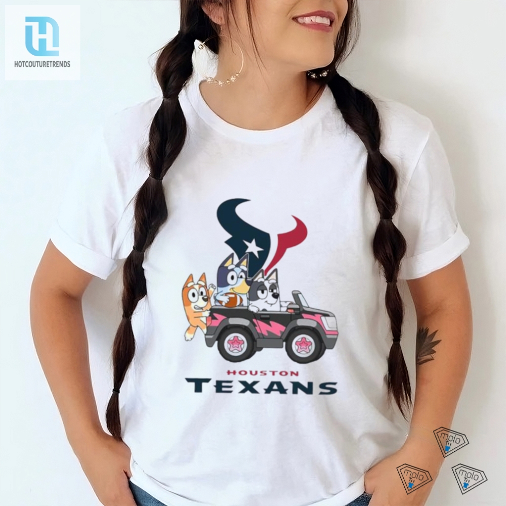 Score Laughs With Bluey Car Fun  Texans Tee