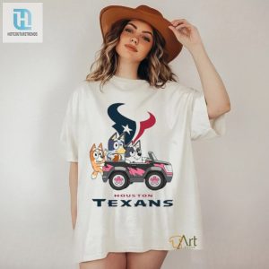 Score Laughs With Bluey Car Fun Texans Tee hotcouturetrends 1 3