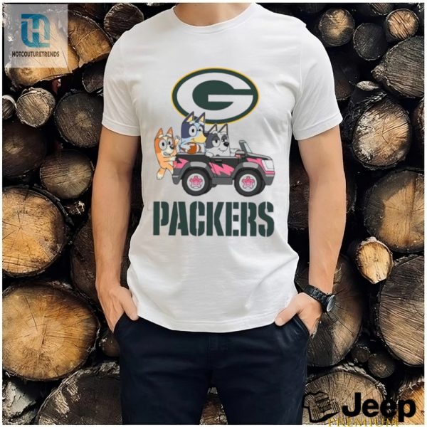 Score Laughs With Bluey In A Green Bay Packers Car Shirt hotcouturetrends 1 2