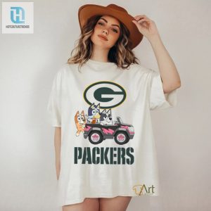 Score Laughs With Bluey In A Green Bay Packers Car Shirt hotcouturetrends 1 3