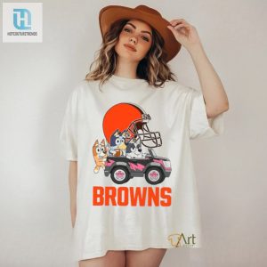 Drive Laughing Bluey In Browns Shirt For Football Fun hotcouturetrends 1 3