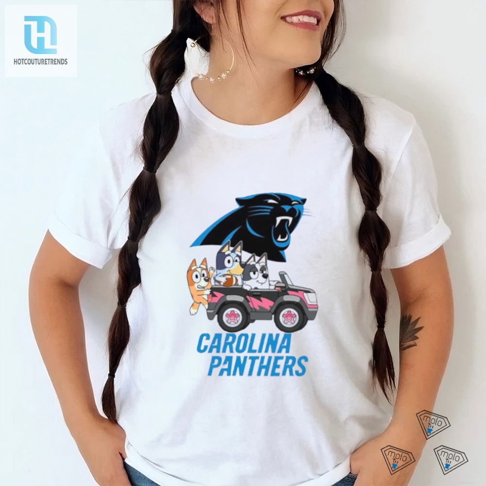 Drive Laughing Bluey Fun In Panthers Football Shirt