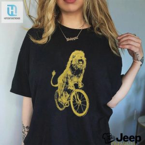 Ride With Roar Funny Lion On Bicycle Tshirt hotcouturetrends 1 1