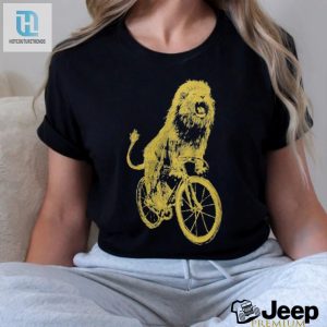 Ride With Roar Funny Lion On Bicycle Tshirt hotcouturetrends 1 3