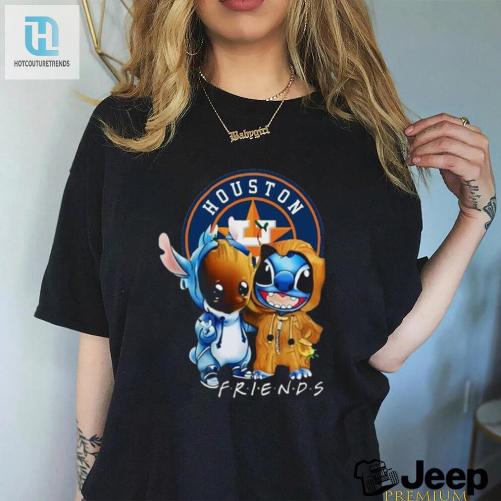Get Your Giggle On Stitch  Baby Groot Astros Tee