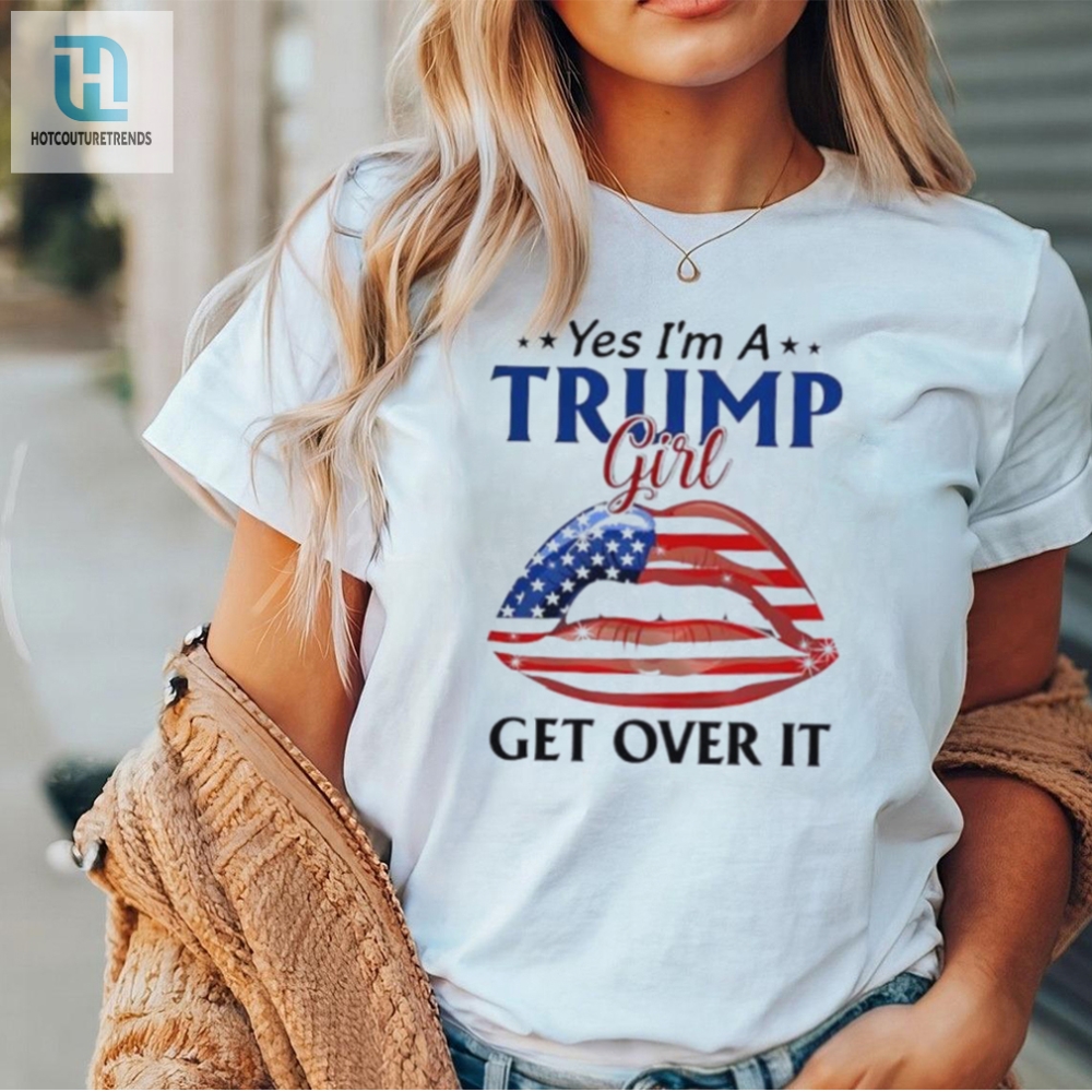 Funny Trump Girl Shirt With Unique American Lips Design