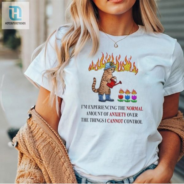 Quirky Cat Anxiety Shirt Embrace The Chaos With Humor hotcouturetrends 1 1