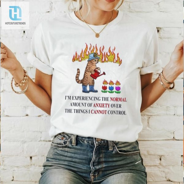 Quirky Cat Anxiety Shirt Embrace The Chaos With Humor hotcouturetrends 1 2