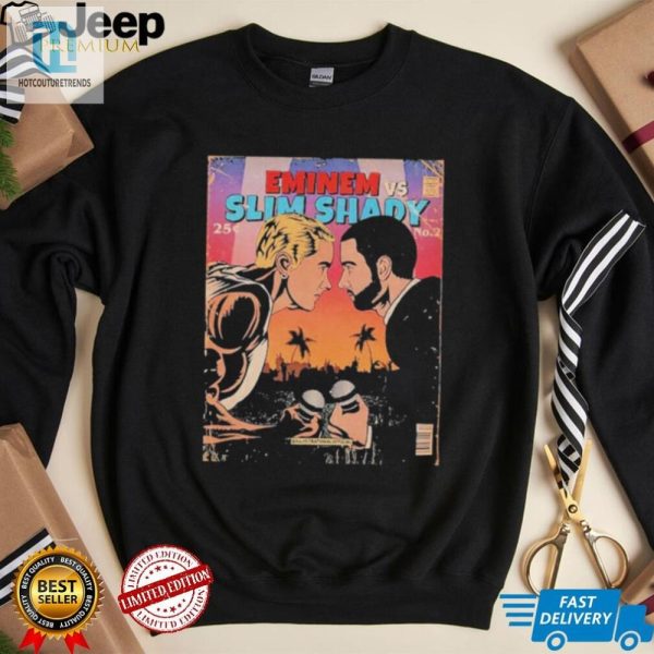 Comic Twist Hilarious Eminem Vs Slim Shady Vintage Tee hotcouturetrends 1 3