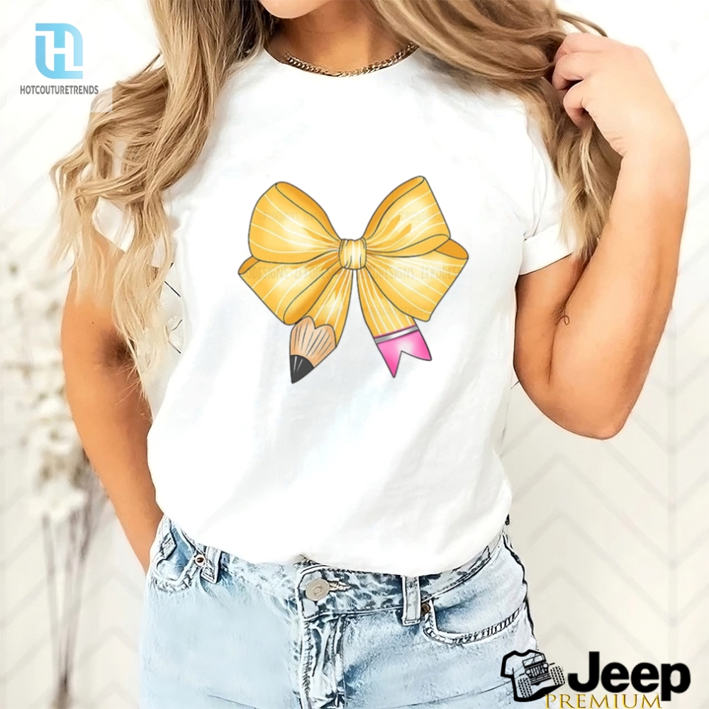 Funny  Unique Pencil Coquette Bow Shirt  Stand Out In Style