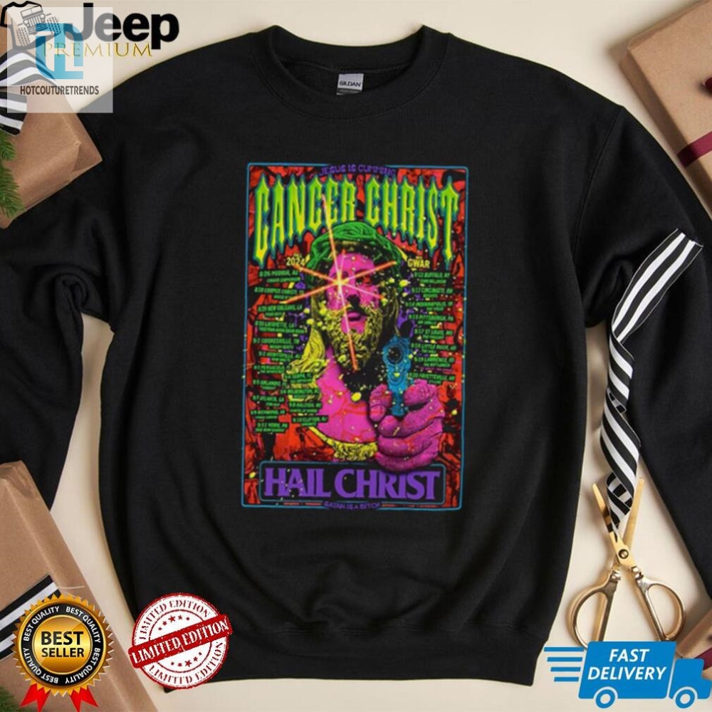 Get Your Hilarious Cancer Christ Tour 2024 Poster Tee