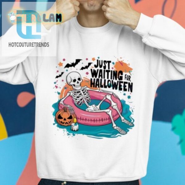 Funny Skeleton Waiting For Halloween Unique Tshirt hotcouturetrends 1 2