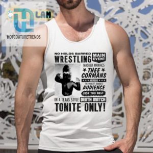 Comically Fierce Thee Cormans Death Match Wrestling Tee hotcouturetrends 1 4