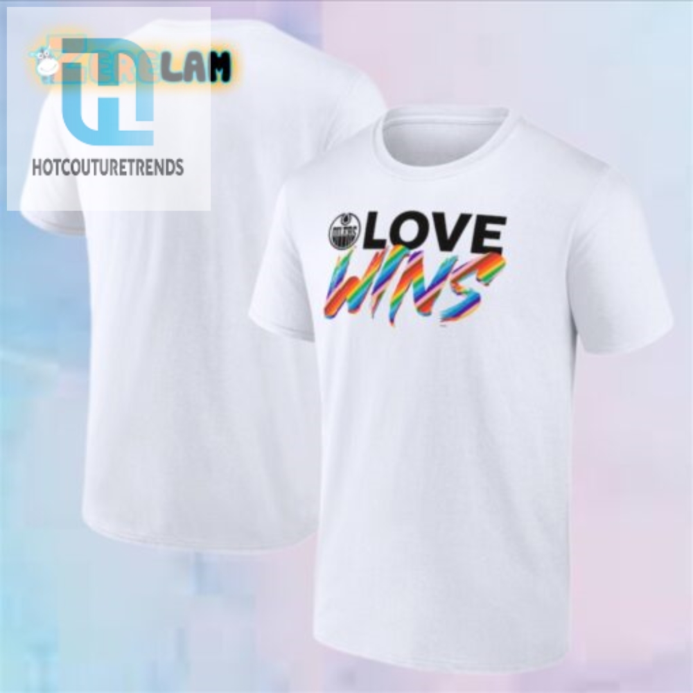 Oilers Pride Night Shirt Love Wins  Rainbows