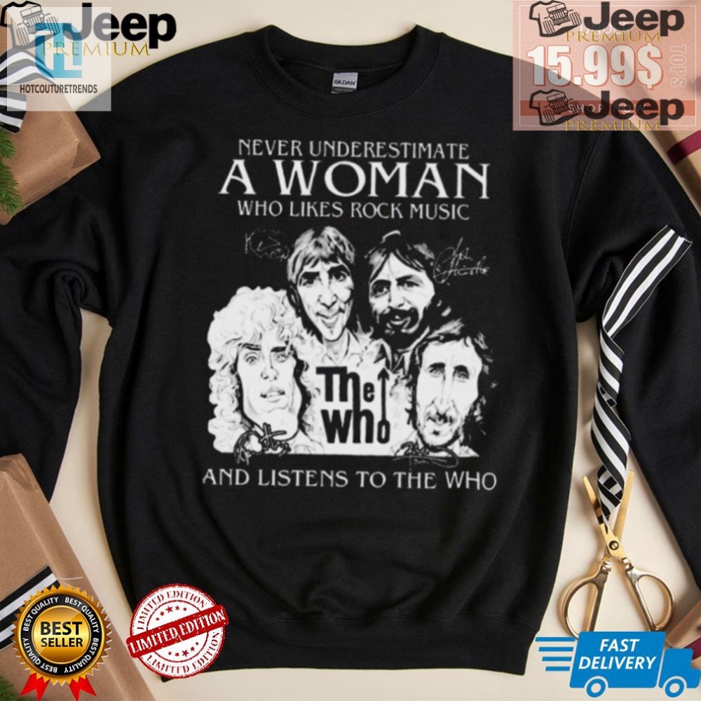 Funny Never Underestimate A Woman Rock Music Shirt