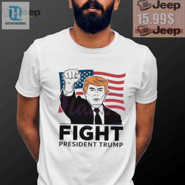 Comical 2024 Trump Fight Shirt Raise Fist Usa Flag Fun Tee hotcouturetrends 1 3