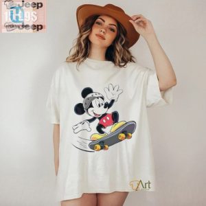 Funny Disney Mickey Skateboarding Shirt Unique Cartoon Tee hotcouturetrends 1 3