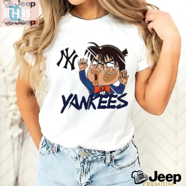 Unique Yankees Meets Conan Chibi Shirt A Hilarious Twist hotcouturetrends 1