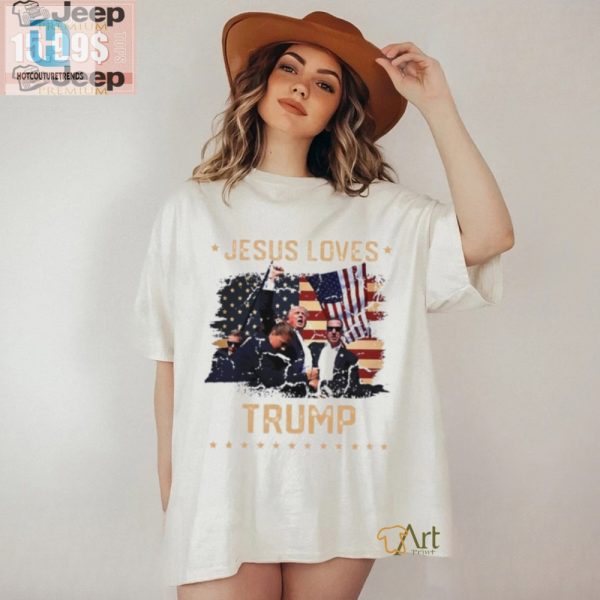 Jesus Loves Trump 2024 Funny Usa Flag Rally Shirt hotcouturetrends 1 3