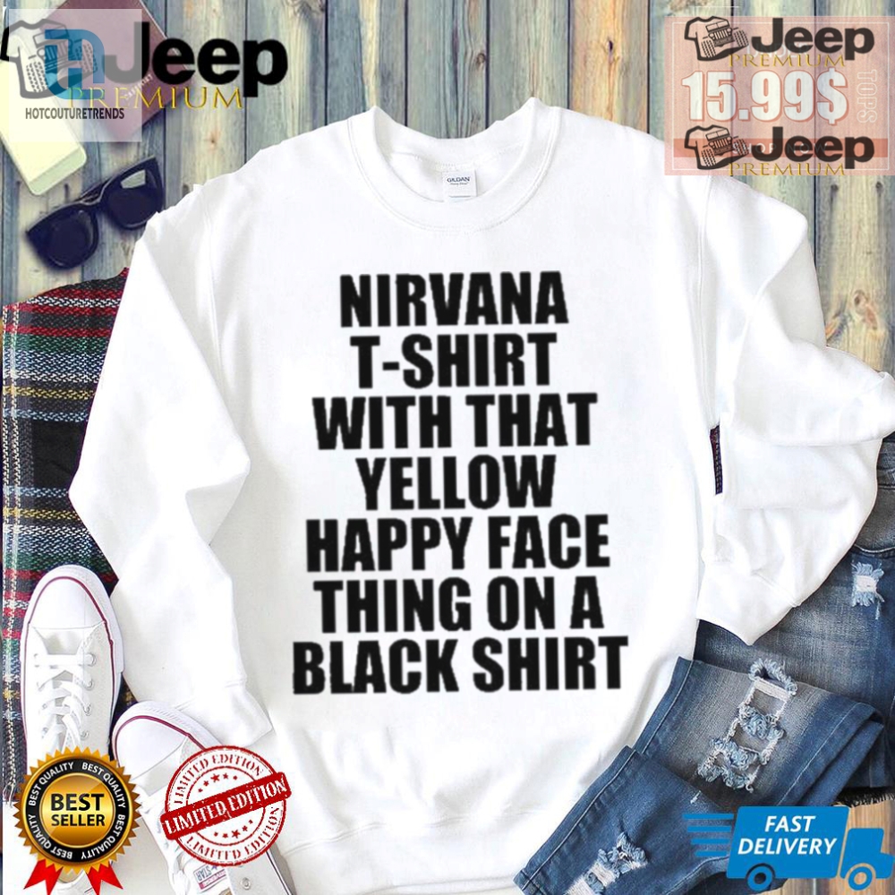 Rock Out In Style Quirky Nirvana Smile Teen Tshirt