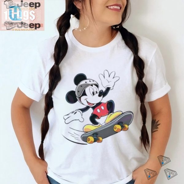 Funny Mickey Mouse Skateboarding Shirt Unique Cartoon Tee hotcouturetrends 1 2