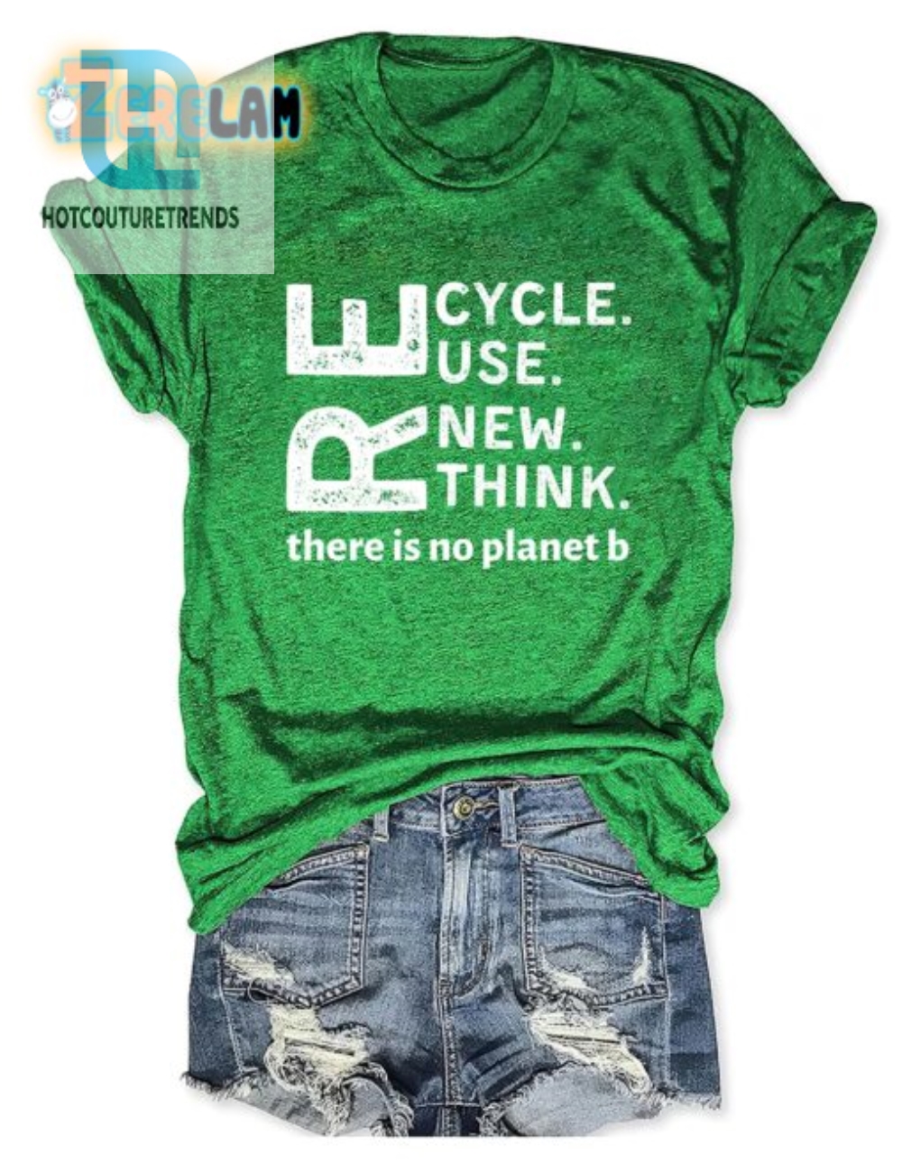 Funny Recycle Reuse Renew Rethink Shirt  Eco Chic