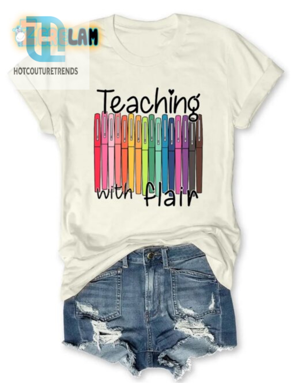 Funny  Unique Teaching With Flair Shirt  Stand Out In Class