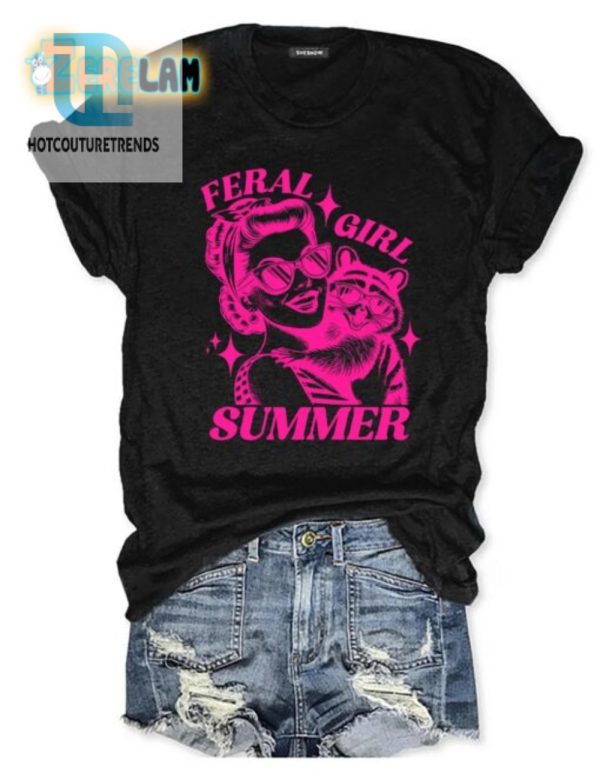 Unleash Laughs With Our Unique Feral Girl Summer Shirt hotcouturetrends 1 2