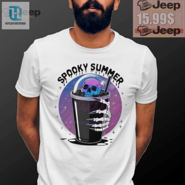 Quirky Spooky Summer Skeleton Drink Shirt Stand Out Fun hotcouturetrends 1