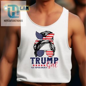 Funny Trump 2024 Messy Bun Shirt No Apologies Just Style hotcouturetrends 1 4