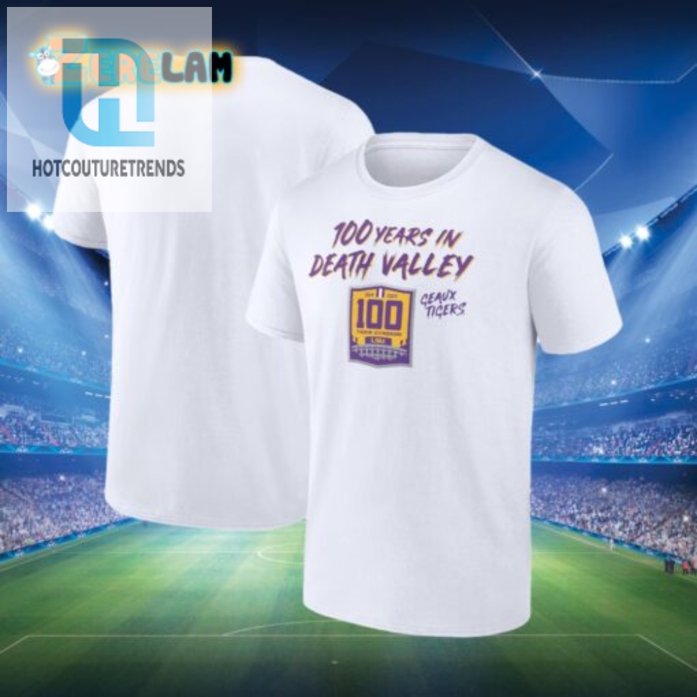 Roar In Laughter With Lsu 100 Year Stadium Scratch Tee