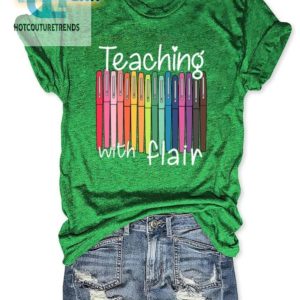 Unique Hilarious Teaching With Flair Shirt Stand Out hotcouturetrends 1 2