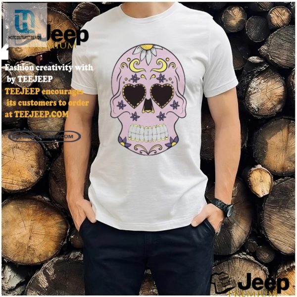 Funny Pink Sugar Skull Tee With Flowers Stand Out In Style hotcouturetrends 1