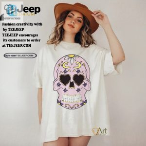 Funny Pink Sugar Skull Tee With Flowers Stand Out In Style hotcouturetrends 1 1