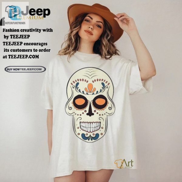 Quirky Yellow Sugar Skull Tee Floral Fun Laughs hotcouturetrends 1 1