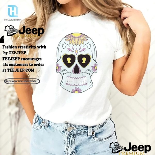 Quirky Sky Blue Sugar Skull Tee Blooming Humor Style hotcouturetrends 1 3