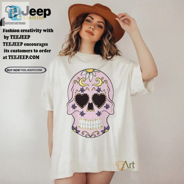 Quirky Pink Sugar Skull Tee Where Flowers Meet Funky hotcouturetrends 1 1