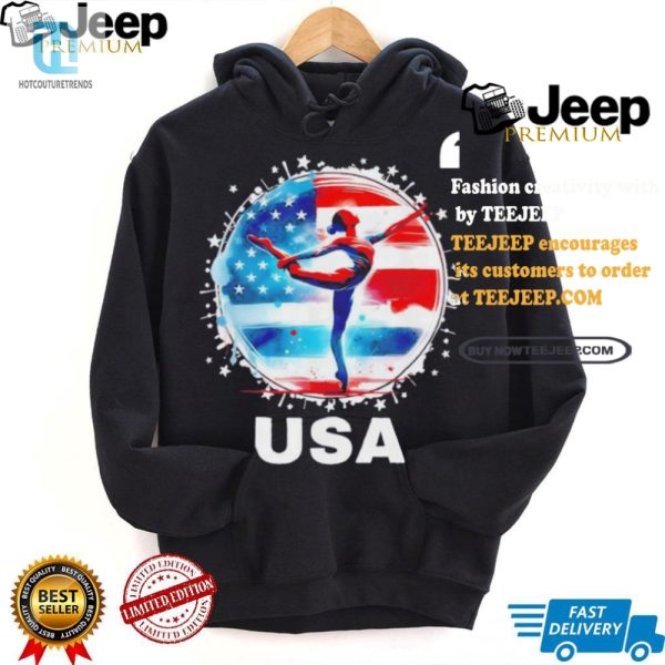 Flip For Usa Funny Paris 2024 Olympic Gymnastics Tee hotcouturetrends 1 2