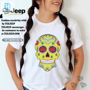 Get Noticed Hilarious Yellow Sugar Skull Roses Tee hotcouturetrends 1 2