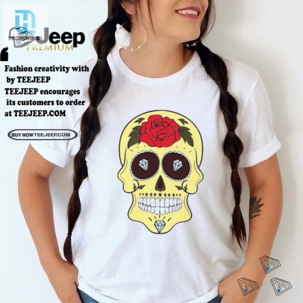 Unique Yellow Sugar Skull Tee Humor Style Combined hotcouturetrends 1 2