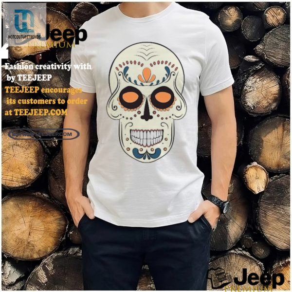 Quirky Light Yellow Sugar Skull Tee Flower Power Fun hotcouturetrends 1