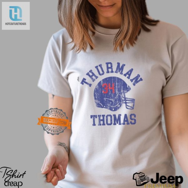 Score Laughs With Thurman Thomas Buffalo Helmet Font Tee hotcouturetrends 1