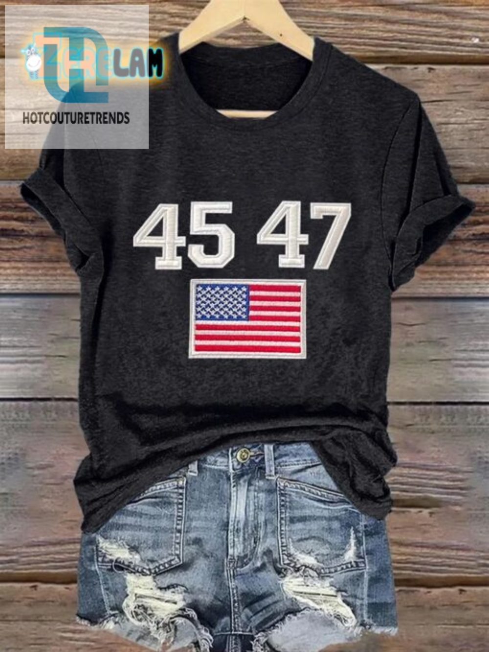 Get Your Laughs With Retro 45 47 Flag Tee  Stand Out In Style