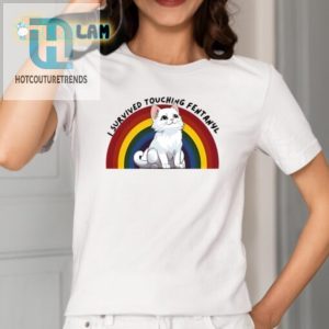 Funny I Survived Touching Fentanyl Cat Tshirt Unique Gift hotcouturetrends 1 1