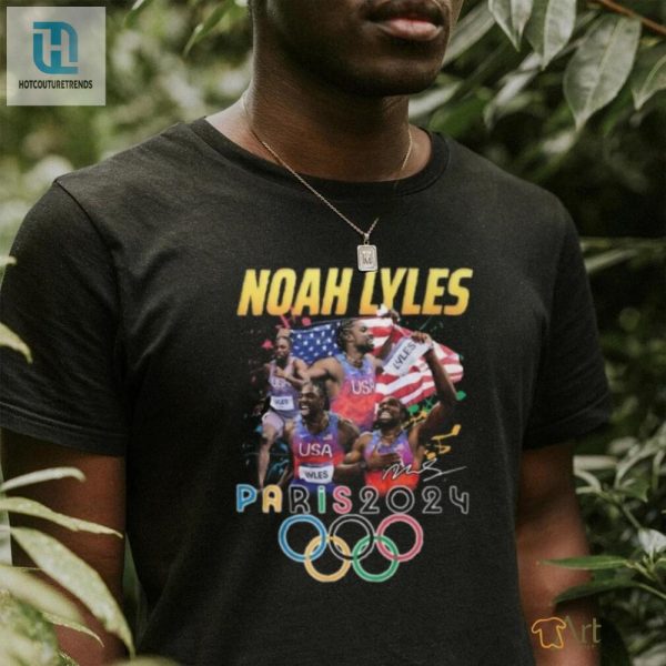 Noah Lyles Paris 2024 Tee Run Fast Laugh Hard hotcouturetrends 1