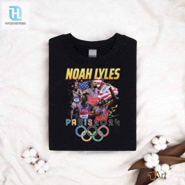 Noah Lyles Paris 2024 Tee Run Fast Laugh Hard hotcouturetrends 1 1