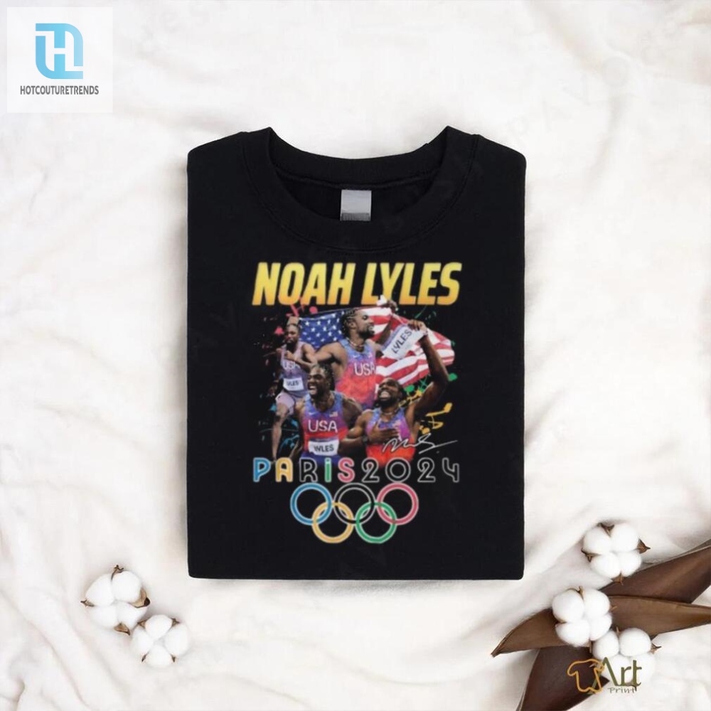 Noah Lyles Paris 2024 Tee Run Fast Laugh Hard