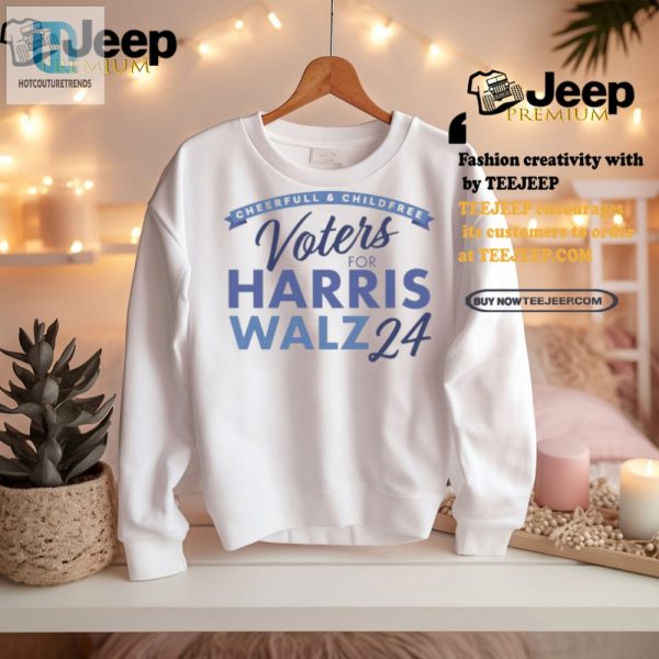 Vote Harris Walz 2024 Happy And Childfree Tee hotcouturetrends 1 2