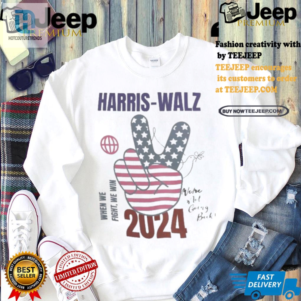 Funny Harris Walz 2024 Tshirts Fight  Win With Humor