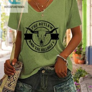 Funny Womens Bull Skull Vneck Tshirt Stand Out Style hotcouturetrends 1 2